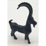 A vintage bronze goat statue - 10cm high.