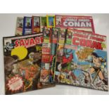 Ten Marvel, Savage sword of Conan comics mid 1970s to early 80s. Plus one Savage action comic from