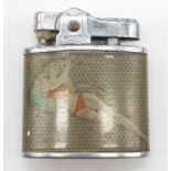 Vintage 1940s/1950s Hadson petrol pin-up lighter. Having Bathing Beauty to each side.