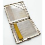 1920s silver cigarette case, 98.5g and 7x8cm approx