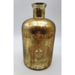 A large mirrored glass bottle/vase with the name Saint-Emilion, Gironde and the town?s Medieval Coat