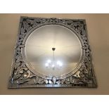 A square Italian-style ornate mirror. Possibly a Chloe Alberry. 86 x 86 cm