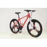 Mountain bike in red and white 27 speed gears with 26" and 3 pin mag wheels (as new, never used)