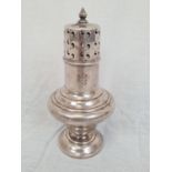 Military silver plated sugar shaker with engraved badge, believed to be Staffordshire Yeomanry (