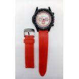 Awer gent's sport watch with red rubber strap