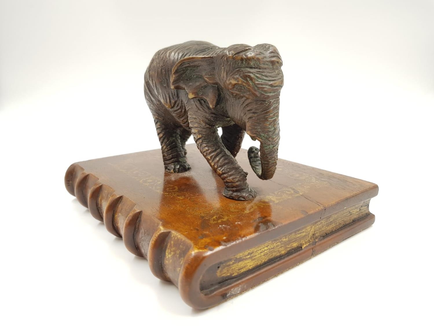 3 Vintage elephant figurines. 1 ceramic, made in France by Sevres, the other two are brass; one of - Image 4 of 11