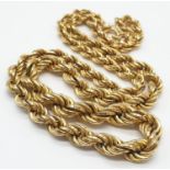 9ct Gold twist neck chain in presentation box. Weighs 15.6g and length is 44cm.