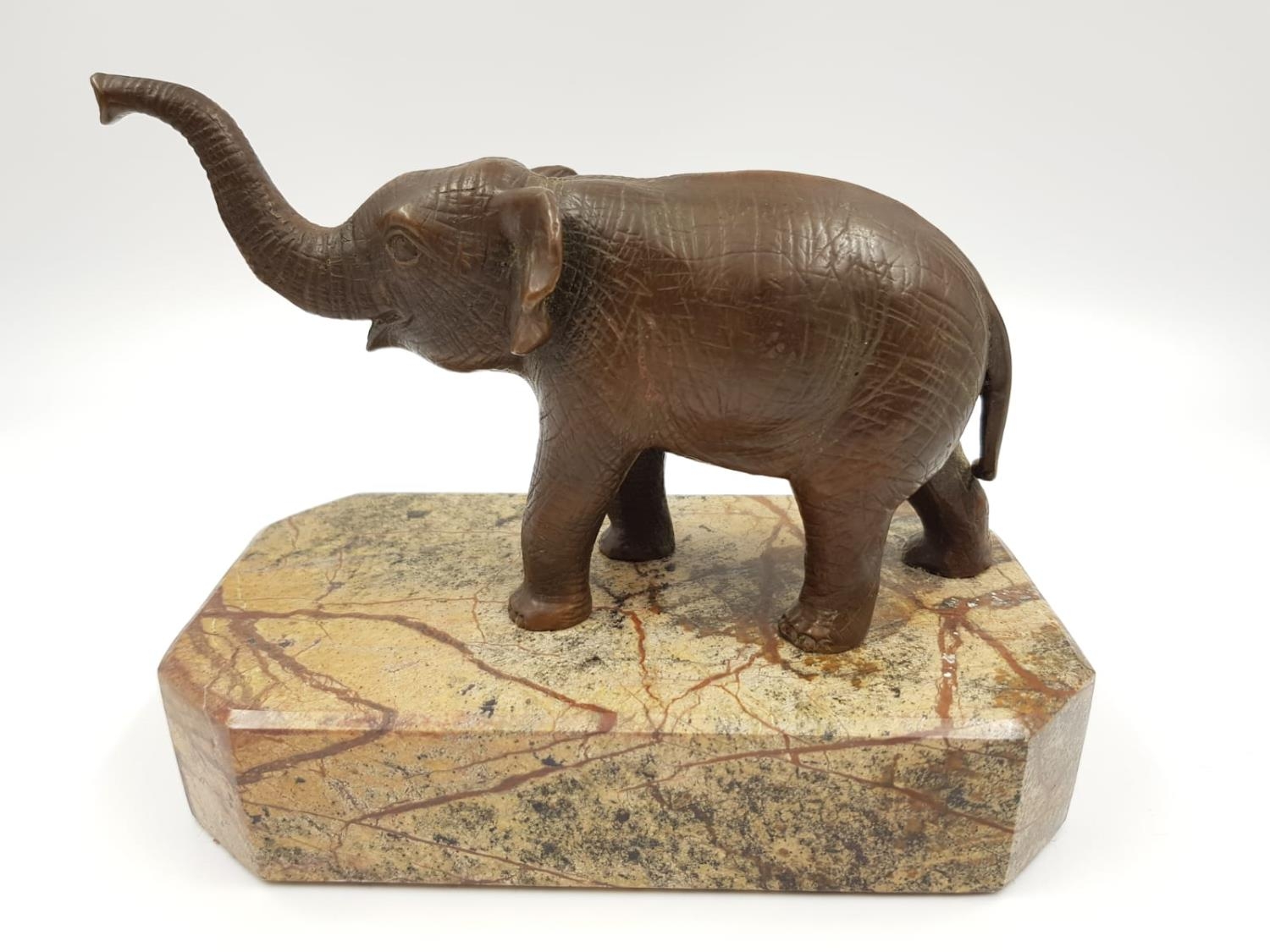 3 Vintage elephant figurines. 1 ceramic, made in France by Sevres, the other two are brass; one of - Image 8 of 11