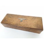 WW2 German Walnut Veneer Box With 3rd Reich SA Eagle. Very well made, very good condition.