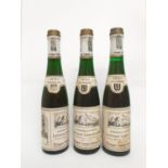 Three half bottles of 1976 Beerenauslese. Due to a extremely hot summer 1976 was an exceptional year