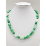 Jade necklace, weight 54g and 42cm long approx