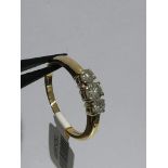 18K yellow gold ring with diamonds around 0.5cts. 3.3g. Size M.