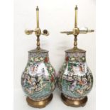 An exquisite pair of mid 19th century (in our opinion), rose medallion porcelain vase's which have