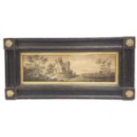 OLD MASTERS INK STUDY IN ORIGINAL ANTIQUE EBONY & GILT FRAME GLAZED MID - LATE 19TH CENTURY, 55cm