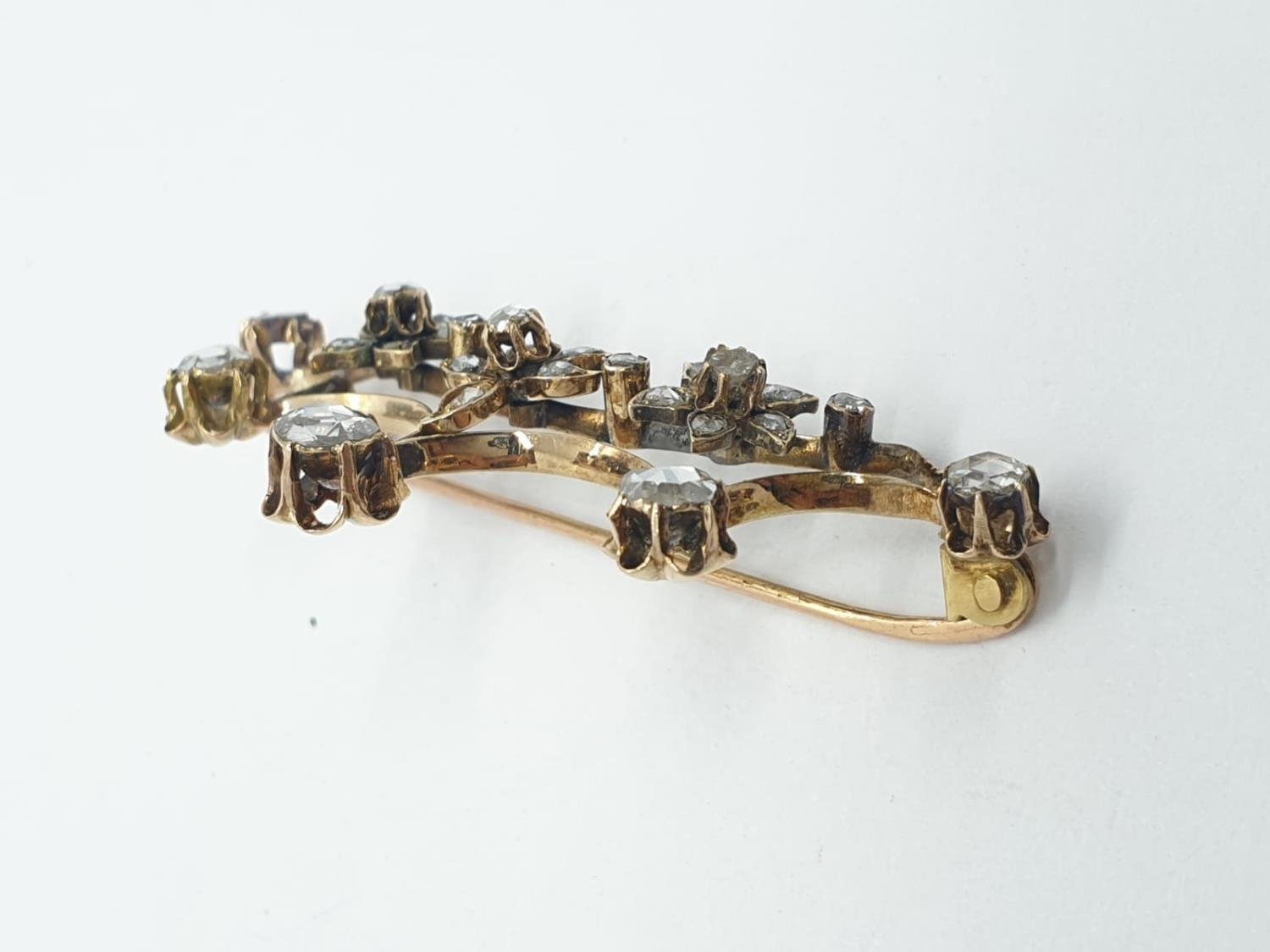 Antique diamond crown brooch with 3cts of diamonds - Image 3 of 3