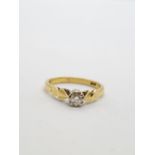 Vintage 18ct gold diamond solitaire ring, weight 3.2g and size N1/2