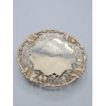 A hallmarked Birmingham silver footed pierced floral silver dish by the Alex Clark Co ltd,