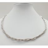 14ct white gold twist necklace, 19.8g weight and 41cm long approx
