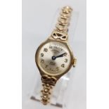 A vintage 9ct gold ladies Swiss rotary watch. 17 jewels with incabloc movement. 15.23g in weight.