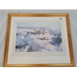 F&G (Perspex) coloured print by Robert Taylor ?The Lancaster V.C.s?, signed by V.C. recipients