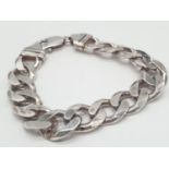 Silver curb bracelet, 41.5g weight and 18cm long approx