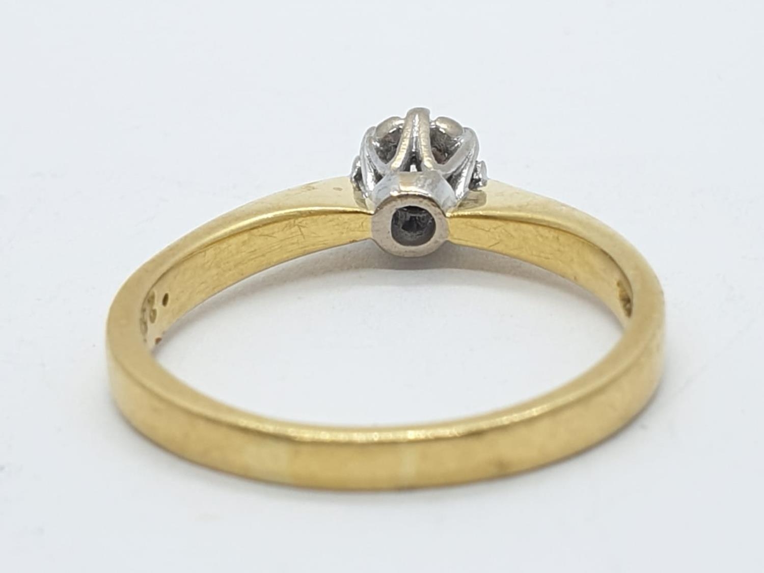 18ct diamond ring with 0.25ct diamond, weight 3.5g, size N - Image 3 of 5