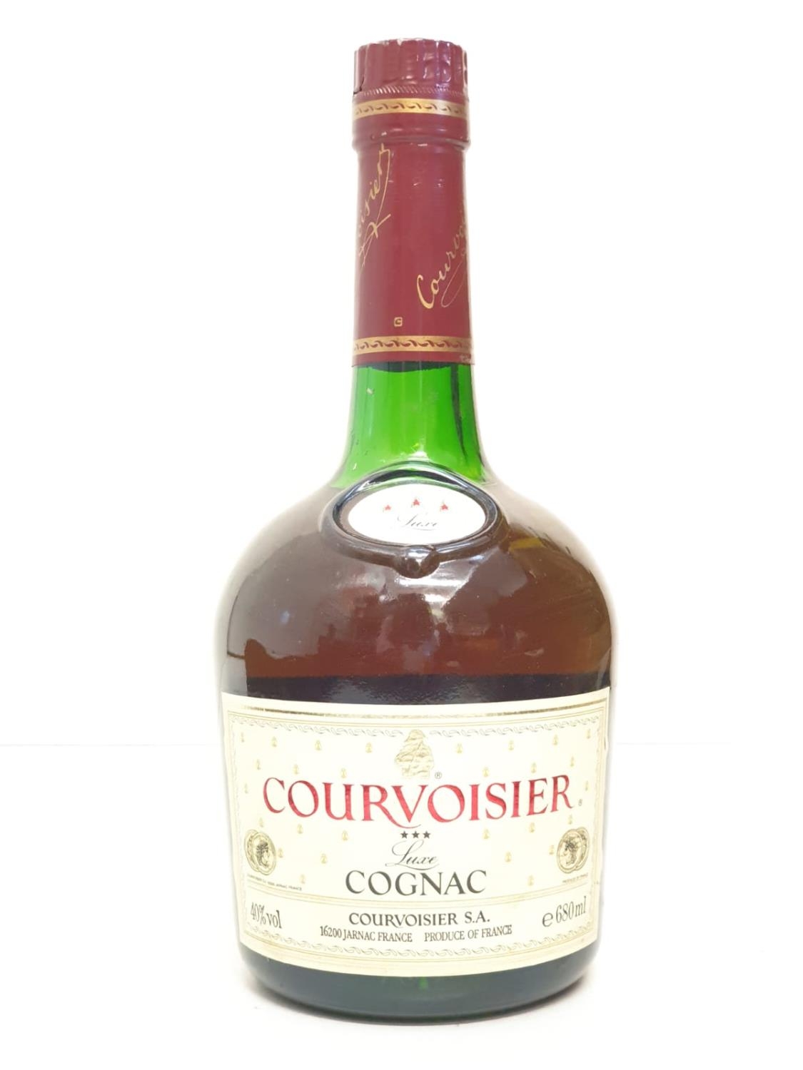 A bottle of vintage Courvoisier cognac.