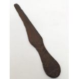 18th century Asian wood spatula. 35cm long.