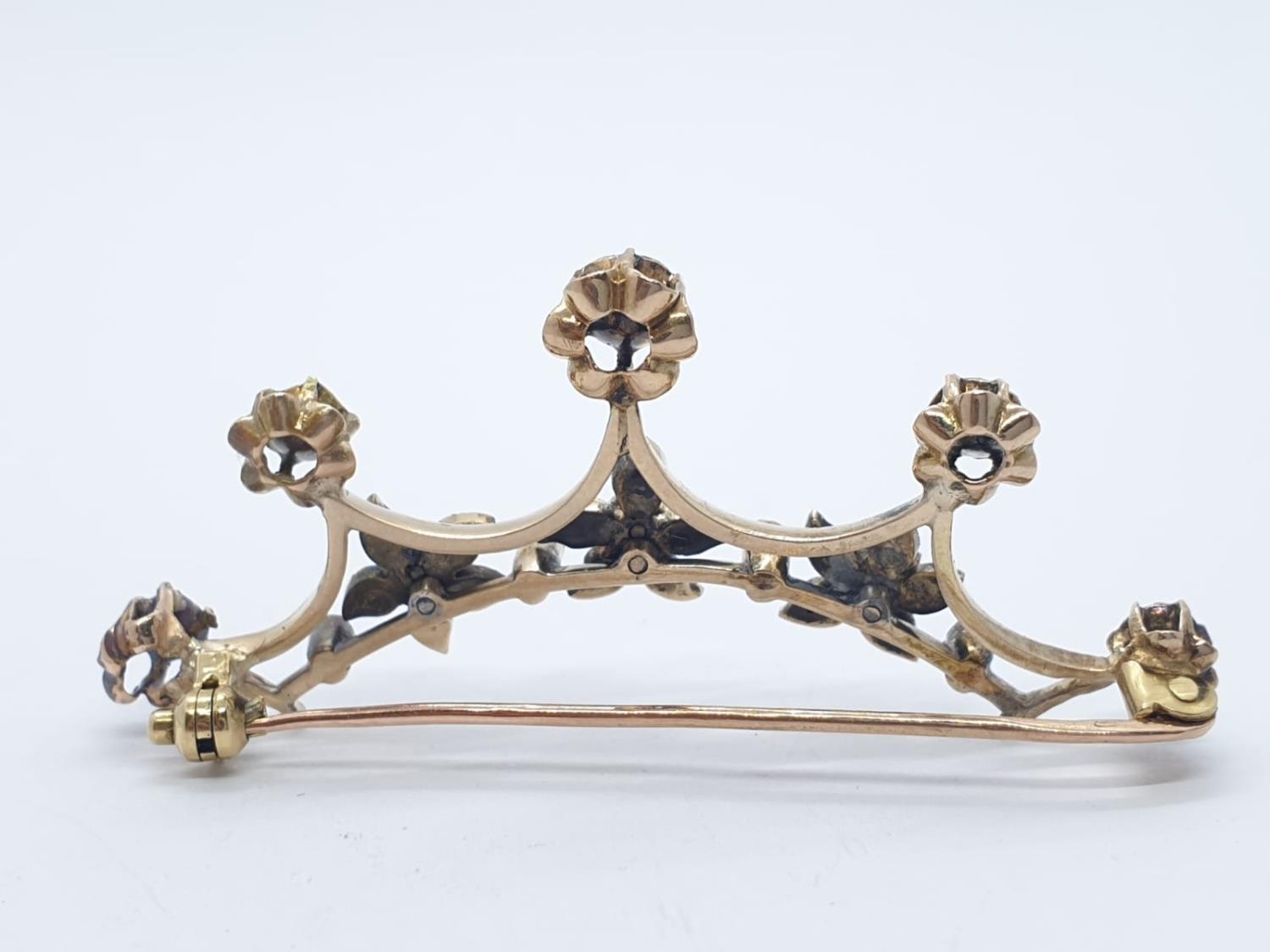 Antique diamond crown brooch with 3cts of diamonds - Image 2 of 3