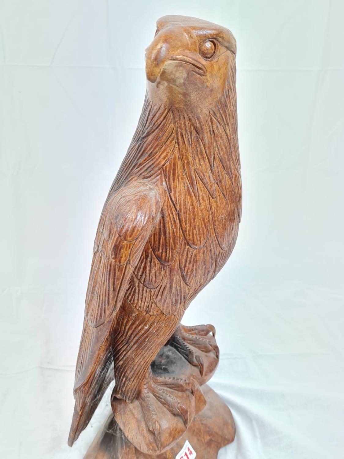 Large carved wooden eagle, 62x30cm - Image 3 of 5