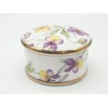 Small Albertina England fine bone china trinket box with floral decoration, 6cm diameter