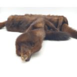 Very early brown mink stole, 145cm long and 9cm width.