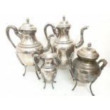 A set of antique French (circa 1860) coffee set. Includes coffee pot, hot water pot, creamer jug and