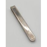 Silver tie/money clip. 5.6g, 5cm.