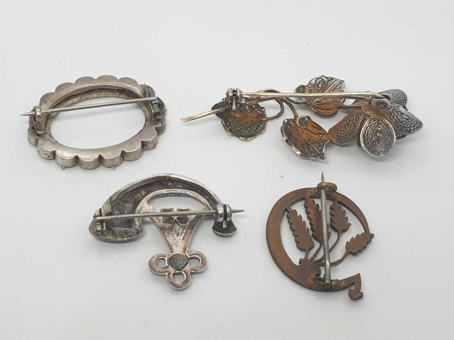 4x assorted vintage silver brooches, weight 20.21g (4) - Image 2 of 4