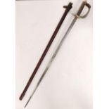 An antique circa 1910's infantry officer's sword complete with original field service leather