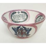 An interesting ceramic bowl inscribed with message and wisdom from the Masons' and the Ancient order