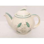 Susie Cooper teapot with floral design, traditional style made by Crown works pottery