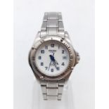 Sekonda ladies wrist watch with white face and steel strap, 26mm case