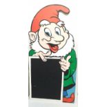 A large restaurant specials board in the shape of a gnome/dwarf, 120cm tall