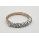 9CT YELLOW GOLD DIAMOND SET HALF ETERNITY RING, WEIGHT 2.5G WITH APPROX 0.40CT DIAMOND AND SIZE P