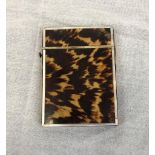 A vintage possibly antique card case in a tortoise shell design hinge needs repair , 8x10cm
