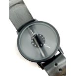 Paidi men's watch, black face with simplistic dial and black strap
