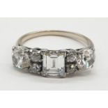 A vintage 18ct white gold and diamond ring with over 2cts of top quality diamonds. 3.0 grams in