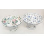 Pair of Anfora Agueda (?) hand painted studio fruit bowls, 27cm diameter approx