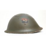 WW2 1944 Pattern 'Turtle' Helmet with insignia of the 42nd (Lanark & Renfew Scottish) Royal Canadian