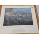 F&G (Perspex) coloured print by Robert Taylor 'The Dambusters', signed by the artist and Mick Martin