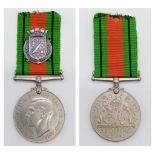 WW2 British Defence Medal with a RNPS Shield (Royal Naval Patrol Service. Awarded to those who