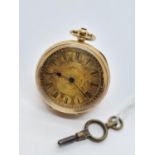 18ct Gold Ladies POCKET WATCH circa 1890. FWO 31.5g