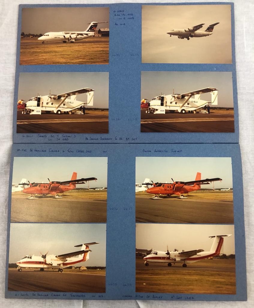 2 x SCRAPBOOKS filled with aviation treasure. Over 200 original colour photographs of aircraft,